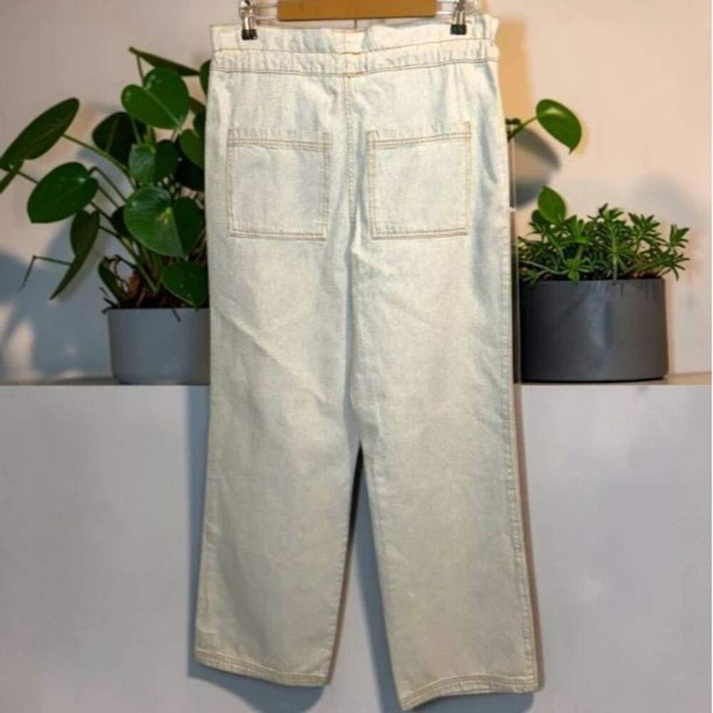 Women’s High-Rise Wide-Leg Drawstring Jeans Light Wash